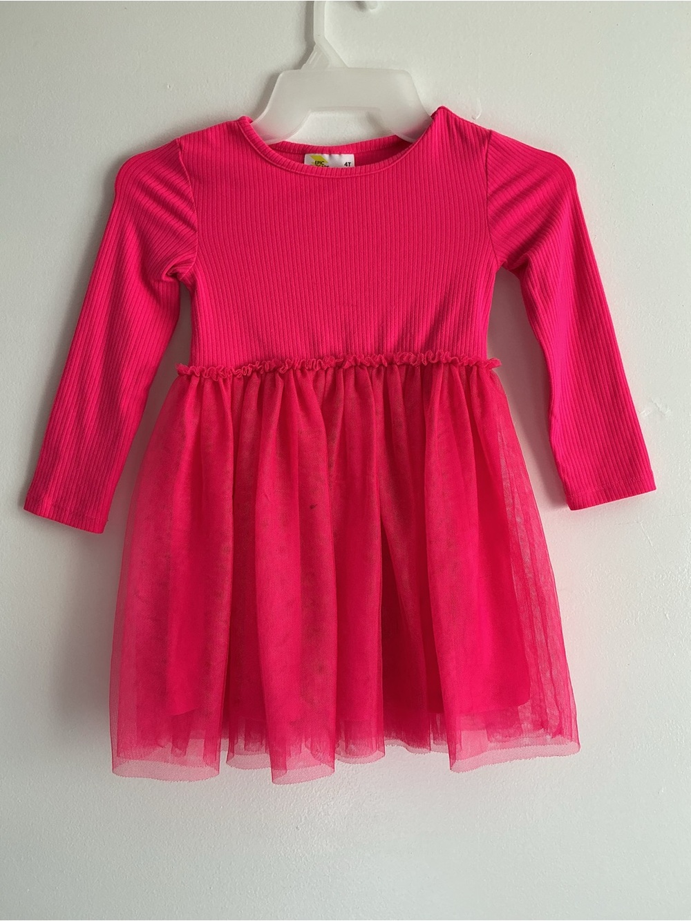 Epic Threads Hot Pink Long-Sleeve Tulle Dress